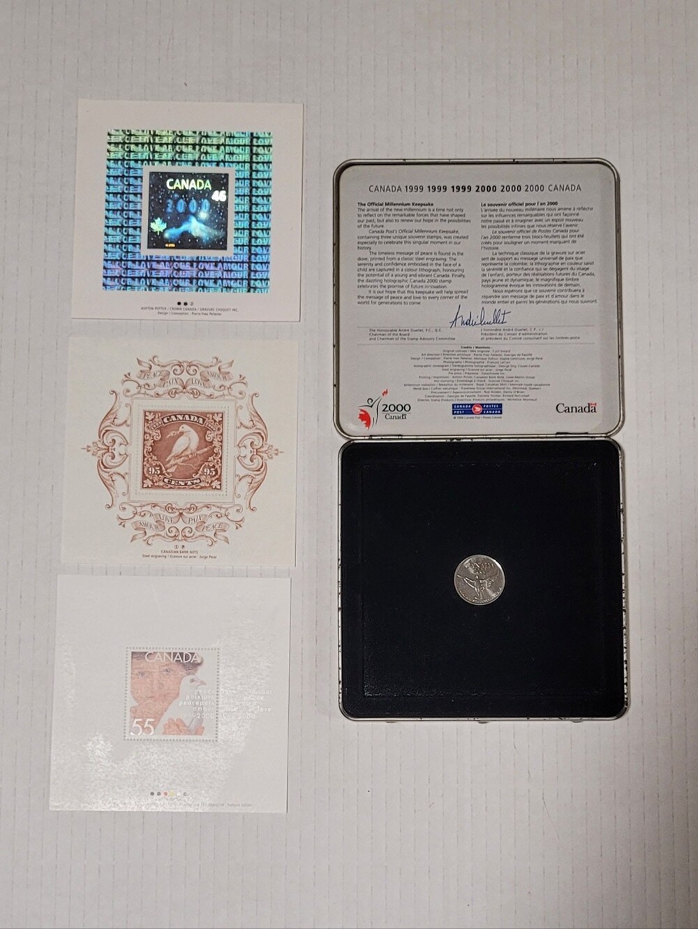 Canada Post Official Millennium Keepsake Coin & Stamp Set 1999 2000 - Vintage - Picture 7 of 7